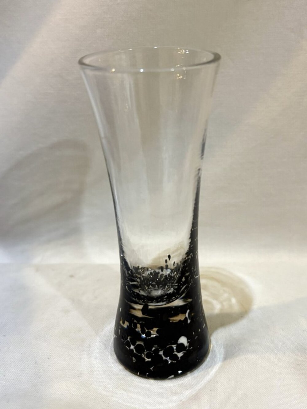 Tequila Rose Tall Black White Splash Art Glass Shot Glass